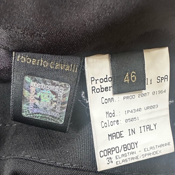 Roberto Cavalli Black Wool Straight Skirt With Gold Tone Zippers Size 46 - Picture 10 of 10